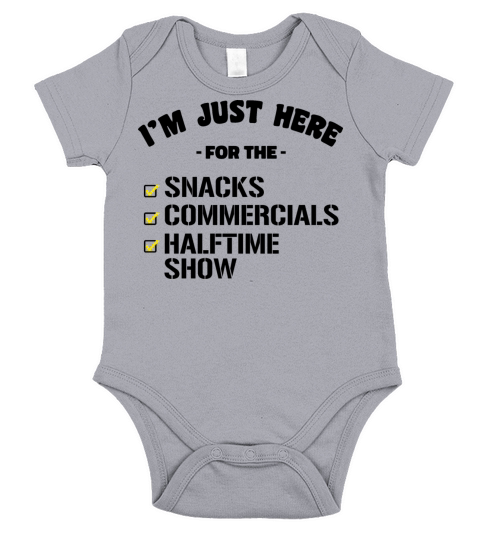 Funny Just Here for Snacks Commercials Halftime Short Sleeve Baby One-Piece