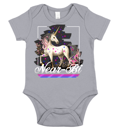 NearBi Funny Cute Bi Pride Unicorn Short Sleeve Baby One-Piece