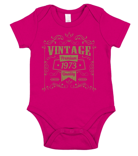 Vintage 1973 birthday ornaments old school Short Sleeve Baby One-Piece
