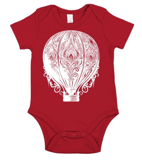 Vintage Hot Air Balloon Fan Design Short Sleeve Baby One-Piece