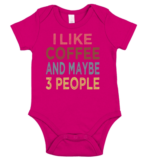 Vintage I like Coffee and maybe 3 people Short Sleeve Baby One-Piece