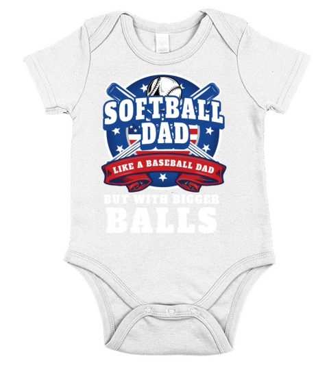 Vintage Softball Dad Like A Baseball Dad Us Flag Short Sleeve Baby One-Piece