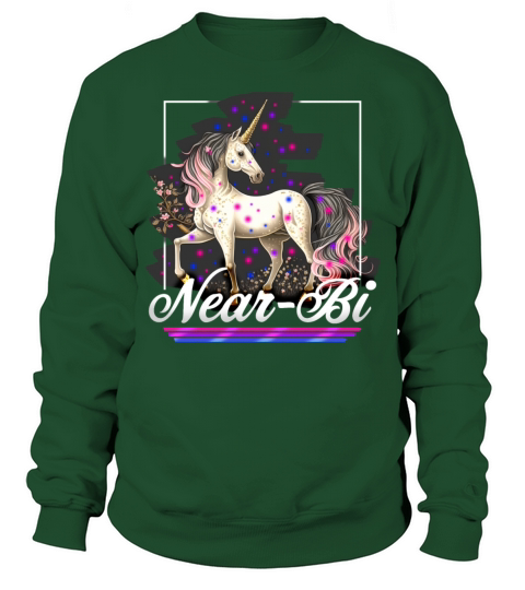 NearBi Funny Cute Bi Pride Unicorn Sweatshirt Unisex