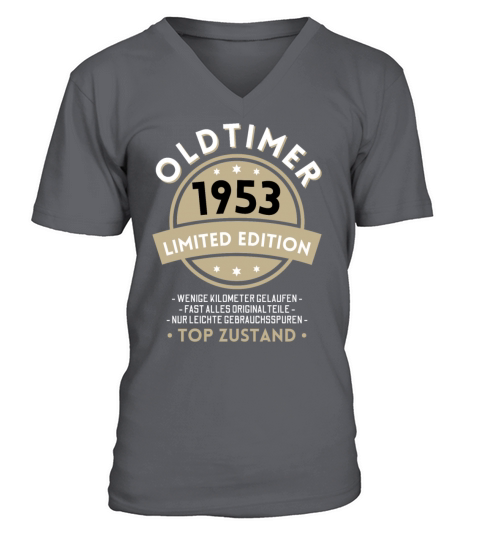70th Birthday Vintage 1953 V-Neck T-shirt