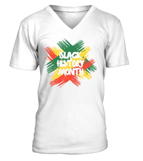 Black History Month USA Afro America African V-Neck T-shirt
