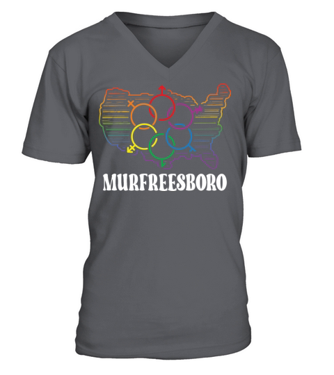 Murfreesboro Pride Month Pride Flag LGBT Community V-Neck T-shirt