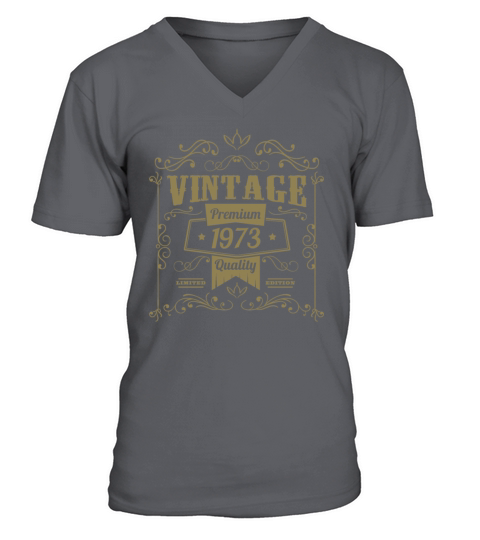 Vintage 1973 birthday ornaments old school V-Neck T-shirt