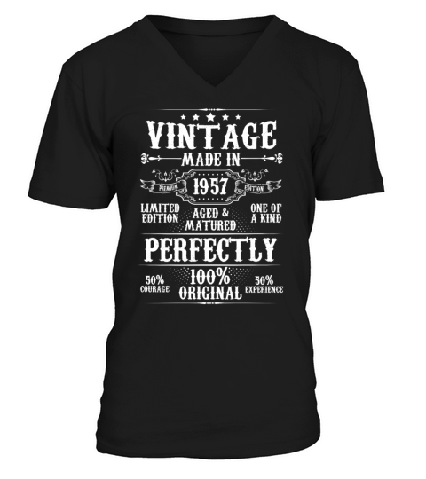 Vintage Made In 1957 Aged Matured Perfectly V-Neck T-shirt