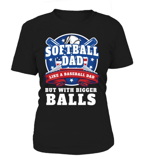 Vintage Softball Dad Like A Baseball Dad Us Flag Women's T-Shirt