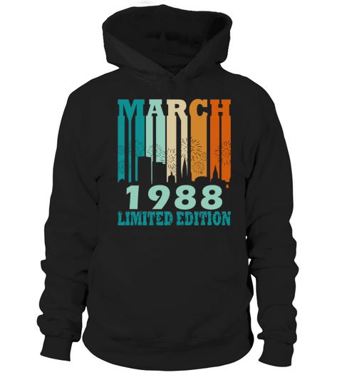 35th birthday man original march vintage 1988 Hoodie Unisex