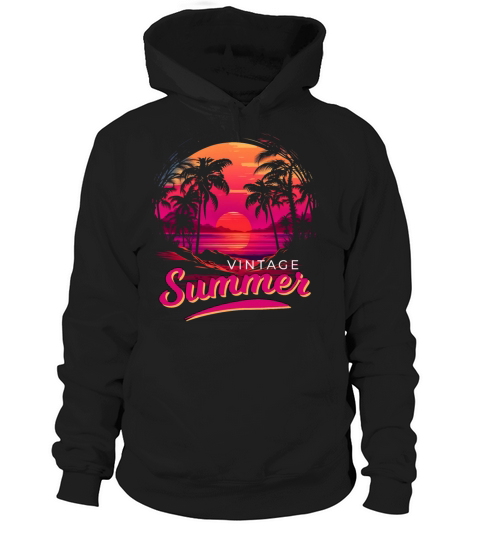 Retro Vintage Summer Sunset Beach Hoodie Unisex