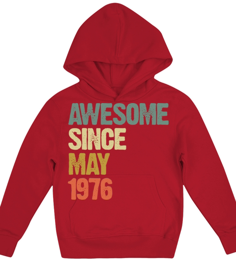 Awesome Since May 1976 Retro Vintage Gift Kids Hoodie