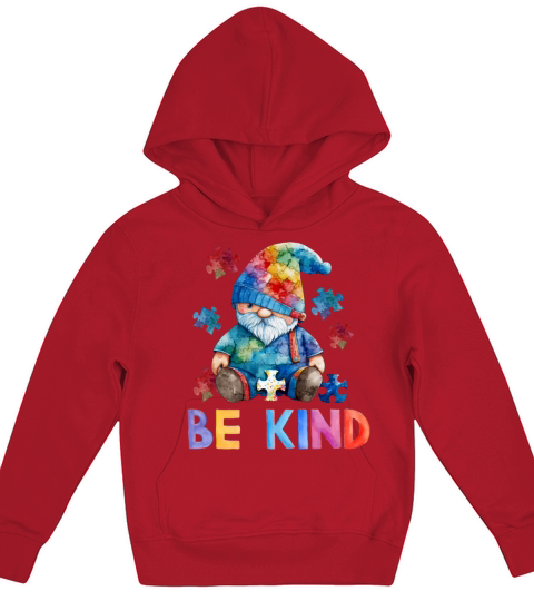 Be Kind Autism Awareness - Cute Gnome Kids Hoodie