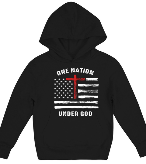 Christian Faith Family Vintage USA Flag Kids Hoodie