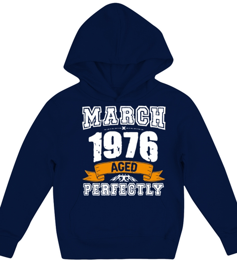 March 1976 Vintage Birthday Present Kids Hoodie