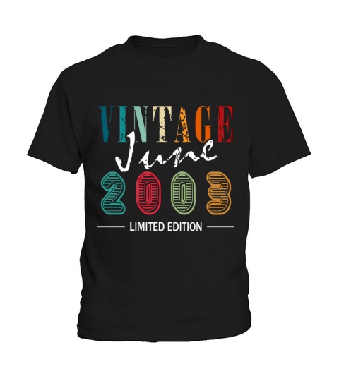 20th Birthday Vintage June 2003 Original 2003 Kids T-Shirt