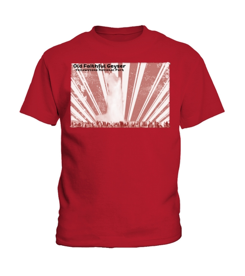 Retro Old Faithful eruption in red Kids T-Shirt