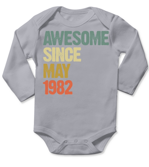 Awesome Since May 1982 Retro Vintage Gift Long Sleeve Baby One-Piece