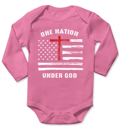 Christian Faith Family Vintage USA Flag Long Sleeve Baby One-Piece