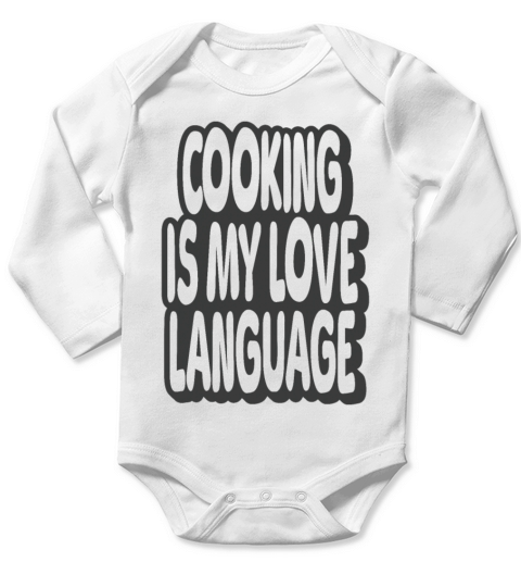 Cooking Is My Love Language Vintage Quote Long Sleeve Baby One-Piece