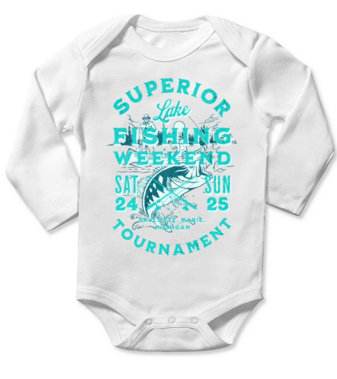 Fishing Vintage Fisher Lifestyle Long Sleeve Baby One-Piece