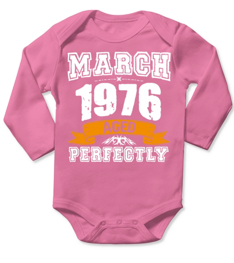 March 1976 Vintage Birthday Present Long Sleeve Baby One-Piece