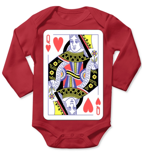 Queen of Hearts Graphic Tee Shirt for Women Long Sleeve Baby One-Piece