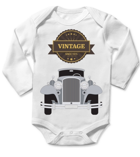 Vintage car Long Sleeve Baby One-Piece