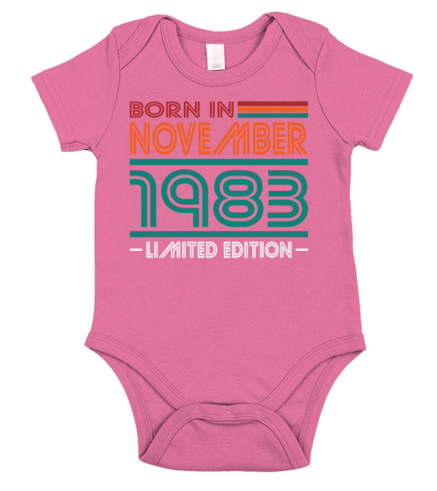 40th birthday november 1983 born in 1983 Short Sleeve Baby One-Piece