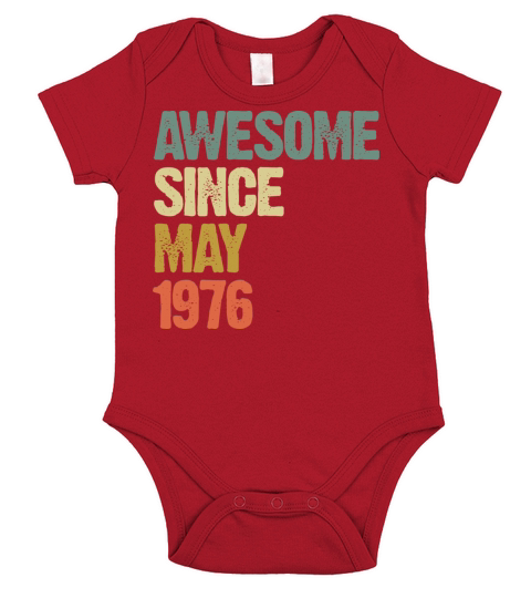 Awesome Since May 1976 Retro Vintage Gift Short Sleeve Baby One-Piece