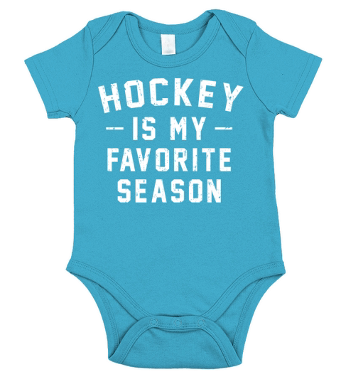 Hockey Is My Favorite Season Vintage Distressed Short Sleeve Baby One-Piece