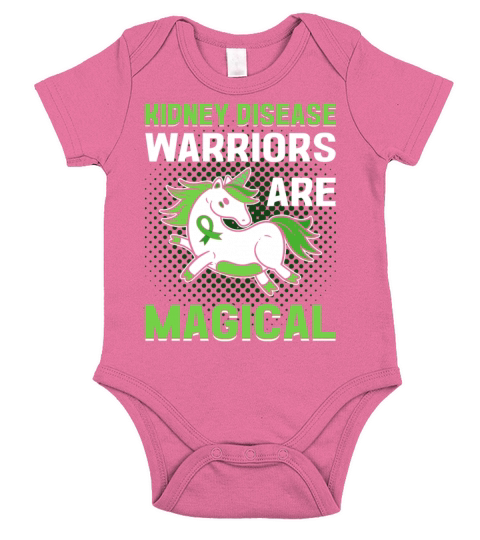 Kidney Disease Warriors Are Magical Kidney Green Short Sleeve Baby One-Piece