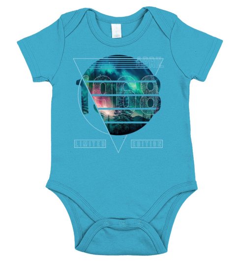Limited Edition 1968 March Birthday Polar Lights Short Sleeve Baby One-Piece