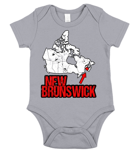 New Brunswick Vintage Canada Map Short Sleeve Baby One-Piece
