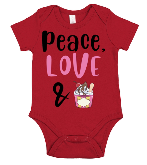 Peace Love and Ice Cream Short Sleeve Baby One-Piece