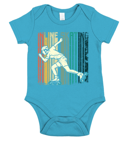Retro Vintage rollerblade inline skating Short Sleeve Baby One-Piece