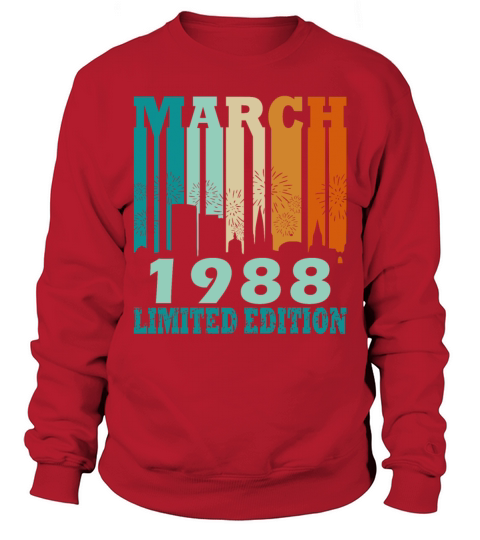 35th birthday man original march vintage 1988 Sweatshirt Unisex