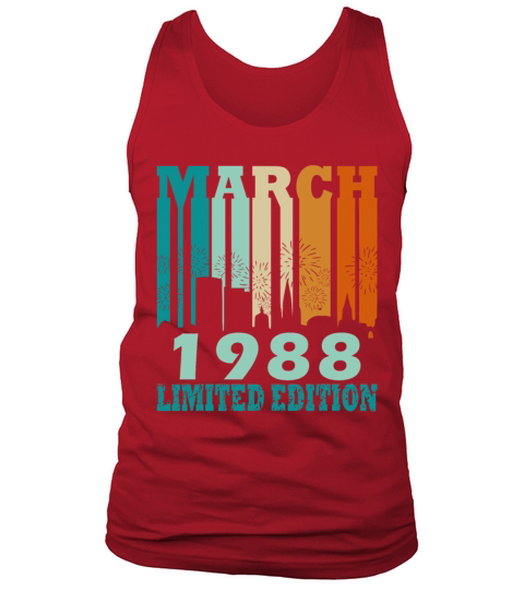 35th birthday man original march vintage 1988 Tank Top Unisex