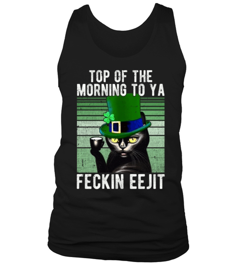 Feckin Eejit Cat Coffee Saint Patricks Day Gift Tank Top Unisex
