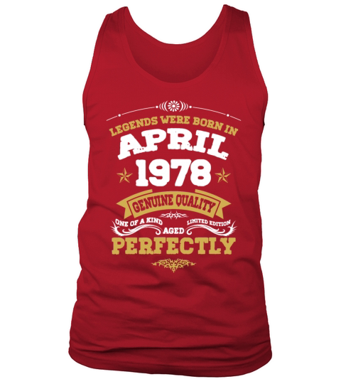 Vintage Aged To Perfection April 1978 Tank Top Unisex