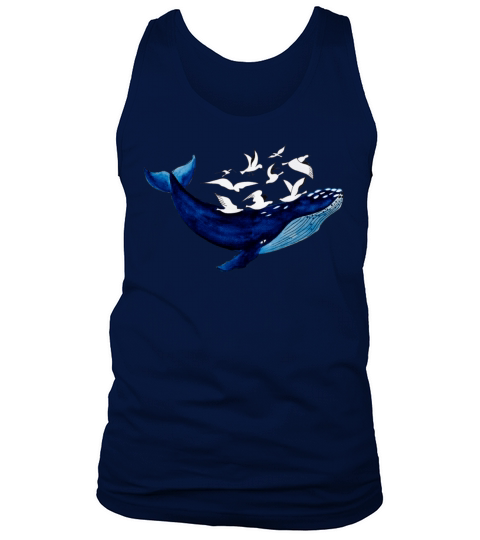 Whale and seagulls I Air and water Tank Top Unisex