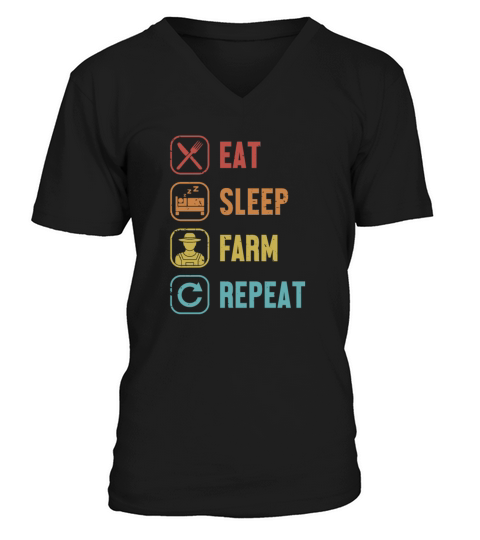Eat Sleep Farm Repeat Agribusiness Agriculture V-Neck T-shirt