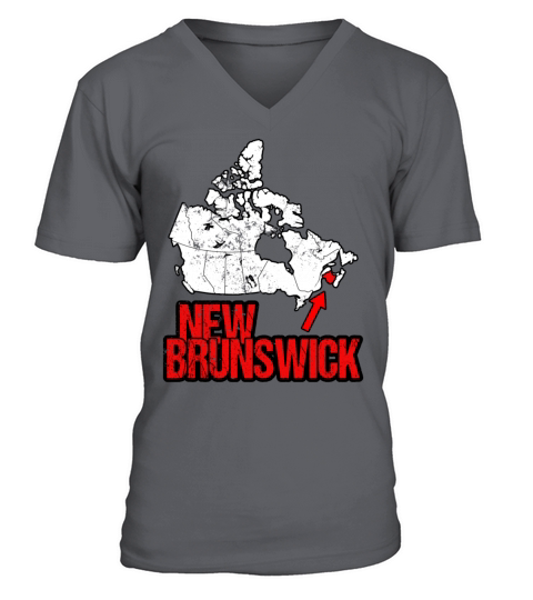 New Brunswick Vintage Canada Map V-Neck T-shirt