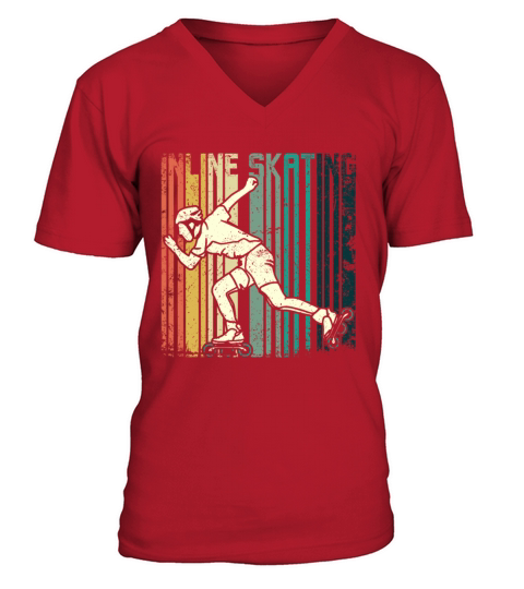 Retro Vintage rollerblade inline skating V-Neck T-shirt