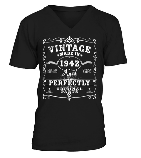 Vintage Made In 1942 Birthday Limited Edition V-Neck T-shirt