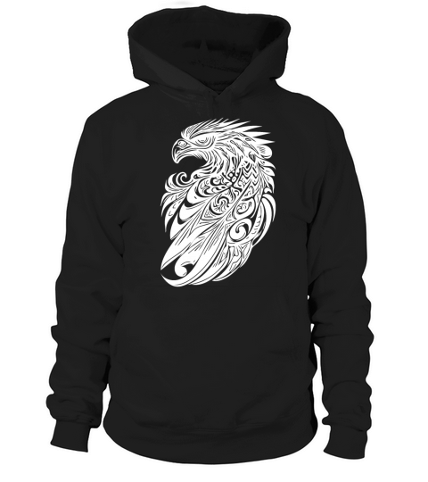 Eagle In Vintage Tattoo Tribal Feather Style Hoodie Unisex