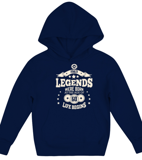 60th Birthday 1963 Legends Vintage Year 1963 Kids Hoodie
