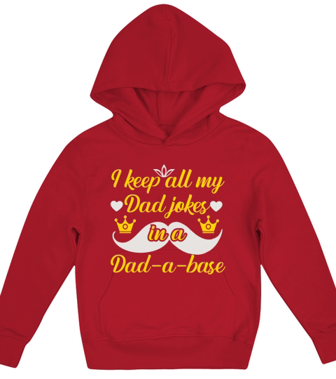 I keep all my dad jokes in a dad a base Kids Hoodie