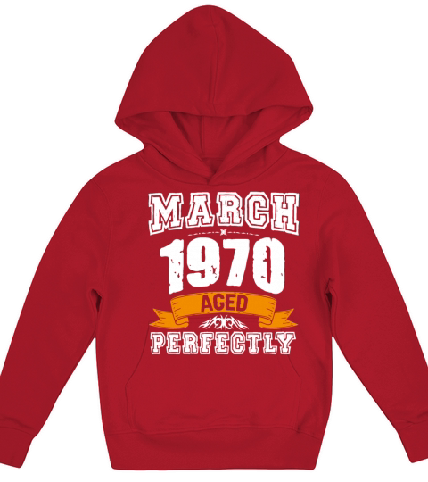 March 1970 Vintage Birthday Present Kids Hoodie
