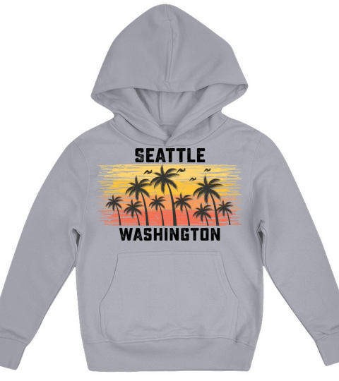 Seattle Washington Summer Retro VIntage Vacation Kids Hoodie